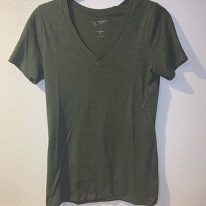 Olive Green V Neck Tee